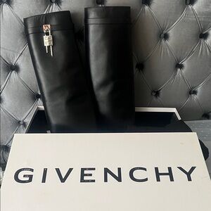 Givenchy Black Leather Tall Boots